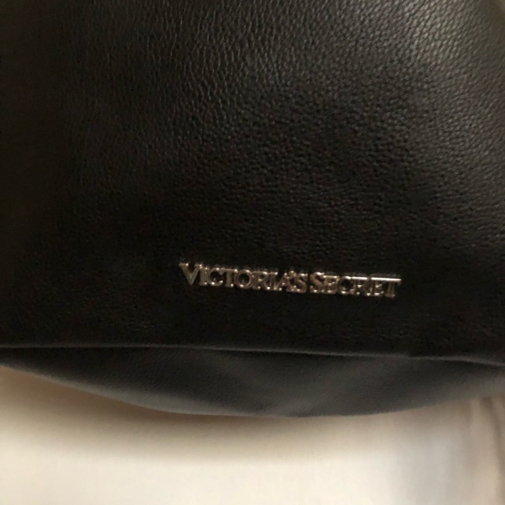 Victoria's Secret  Women’s Backpack With Fringe Pull String Faux Leather  Black - Picture 3 of 8